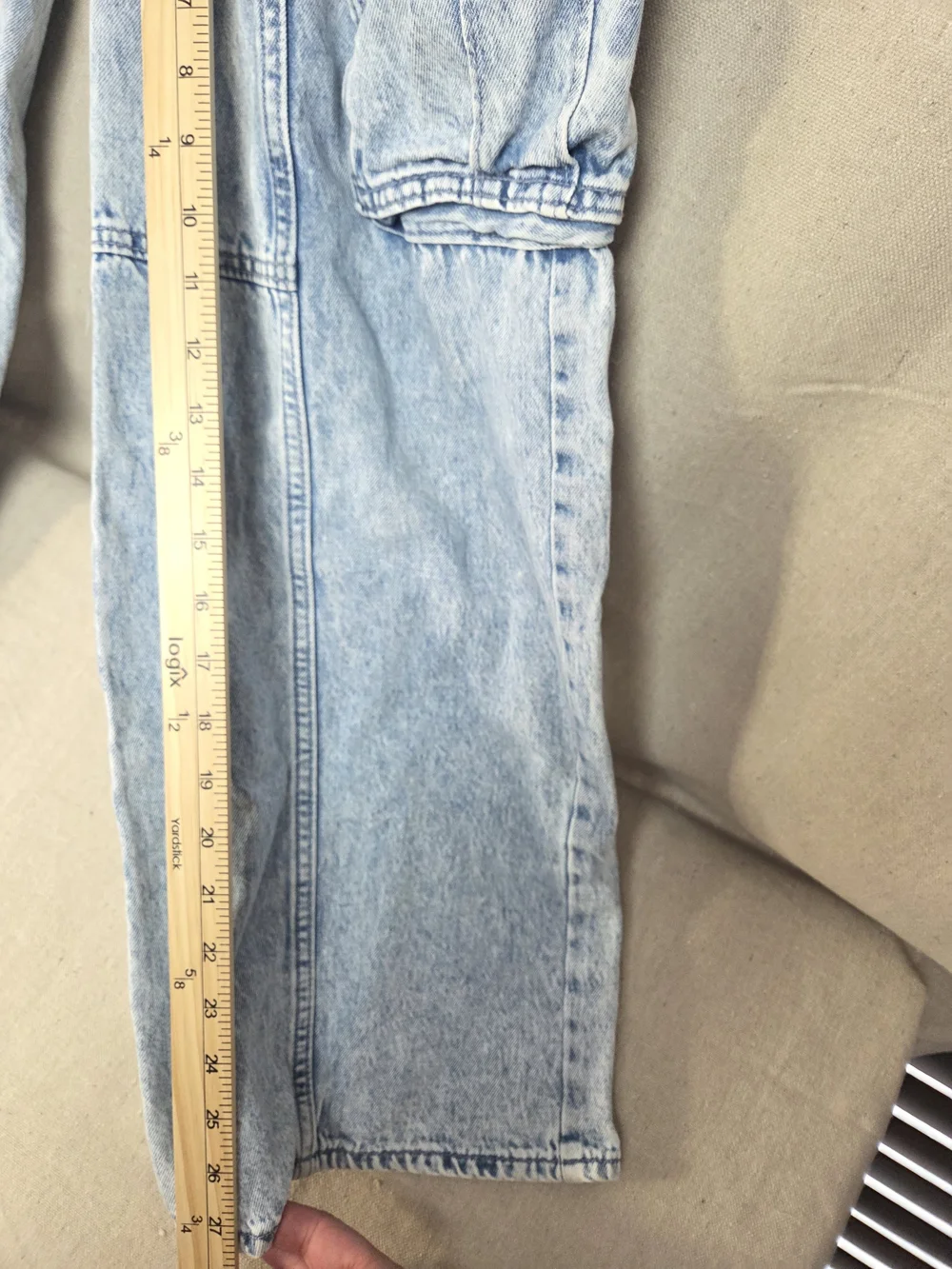 Light Blue Kids' Denim Cargo Jeans